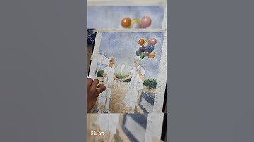 #shorts #bhavishart watercolor Composition timelapse video