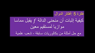 كيفية إثبات أن منحنى دالة يقبل مماسا موازيا لمستقيم معين | أفكار باك شعب علمية