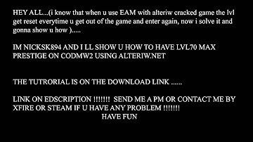 MW2 Alteriw.net level hack 70 max prestige EAM