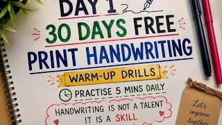 30 Days Free Print Handwriting Challenge ✍️ | Day 1 – Warm-Up Exercises | Improve Your Handwriting Noticias