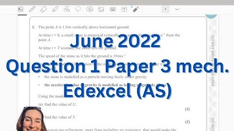 AS Level Maths June 2022 Question 1 Mechanics paper 22 Edexcel