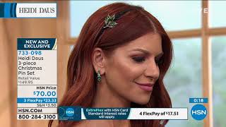 Heidi Daus 3piece Christmas Pin Set