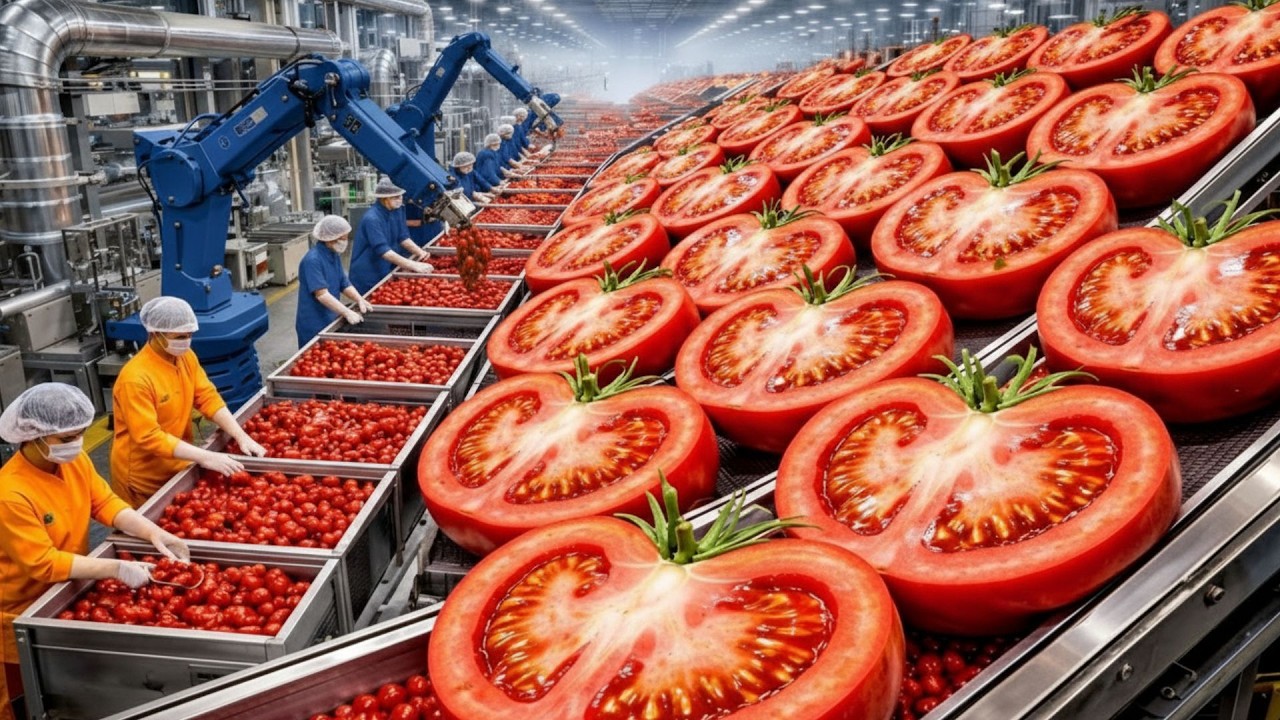 INSIDE THE BIGGEST FACTORY: HOW MILLIONS OF TONS OF FRESH TOMATOES TURN INTO KETCHUP