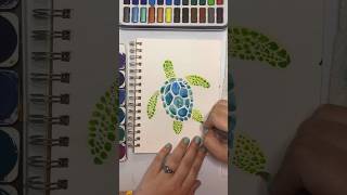 Famous Watercolor Sea Turtle 🐢#watercolorforbeginners #watercolorpainting #art #painting #speedart #turtle Wealth