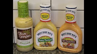 Olive Garden Italian Dressing & Sweet Baby Ray’s Dipping Sauce: Honey Mustard & Ray’s Secret Sauce