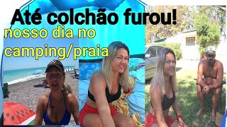 Últimos Dias No Campingpraia. Veja Nossa Rotina Até Colchão Furou . Video N673