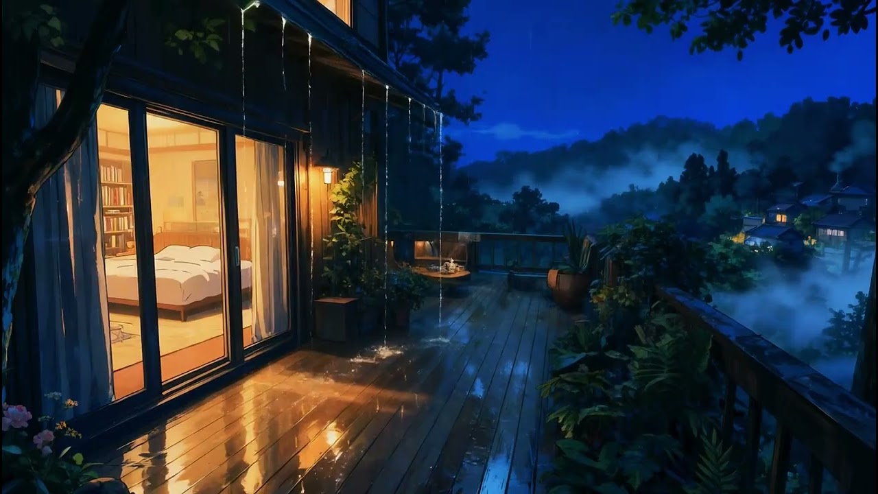 Deep Sleep Rain Sounds 🌙 | Peaceful Village Night Ambience