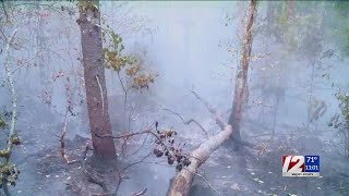 Burrillville brush fire deemed suspicious