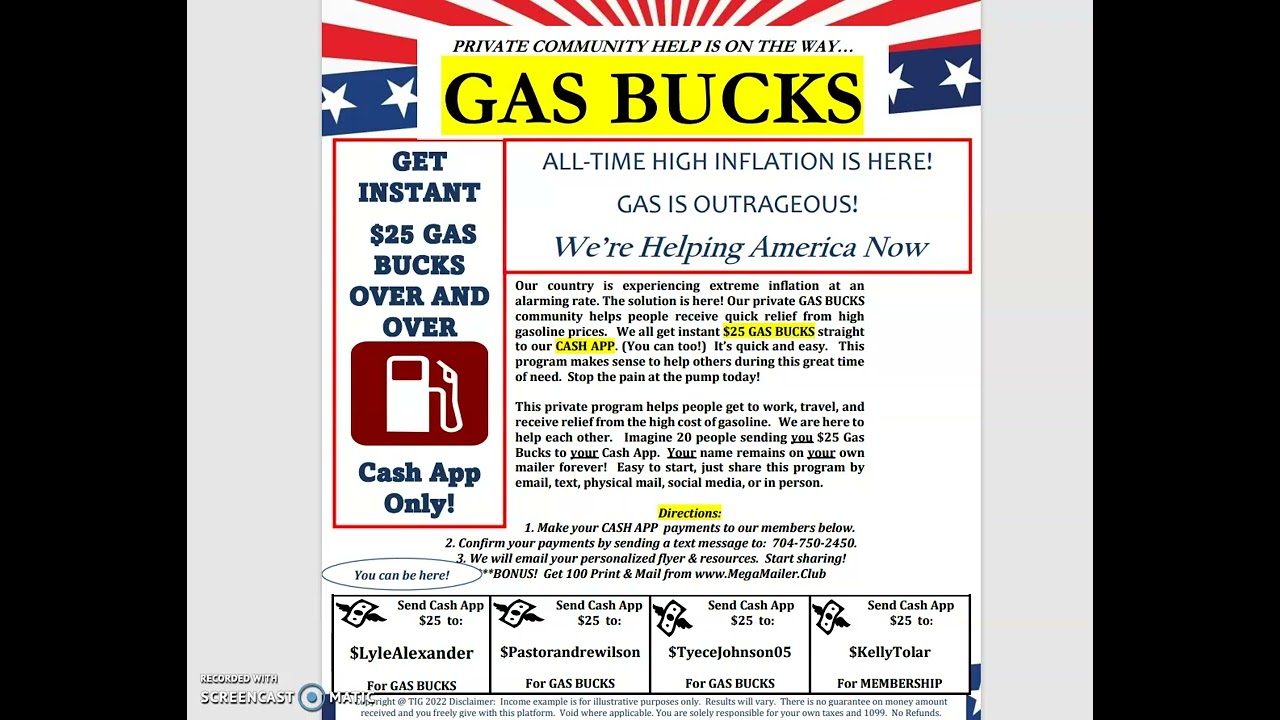 New Launch GAS BUCKS We Are Helping America Beat the Outrageous Gas