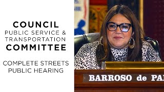 Council Public Service & Transportation Committee: Complete Streets Public Hearing 10/2/25