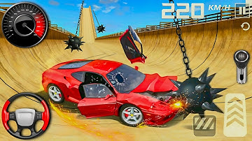 Smashing Car Crash Compilation Beaming Drive - Mega Ramp Car Stunts Driving : Android Gameplay #2