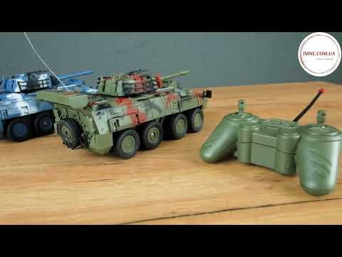 Интерактивный игровой набор военная техника Танковый бой Колесные машины БТР Башня крутится Звук стрельбы свет, видео 1