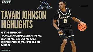 Akron's Tavari Johnson 2025-26 Season Highlights | 20+ PPG Scoring Guard