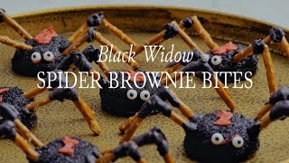 Black Widow Spider Brownies (Halloween brownie bites recipe)