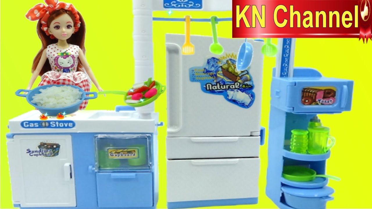 Đồ chơi nhà bếp BÚP BÊ LELIA NẤU ĂN BÁN QUÁN CƠM Toy kitchen velcro fruit vegetables
