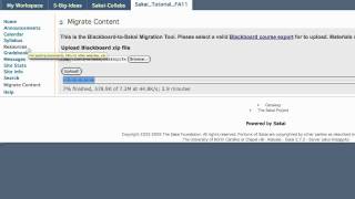 Migrate content from Bb to Sakai