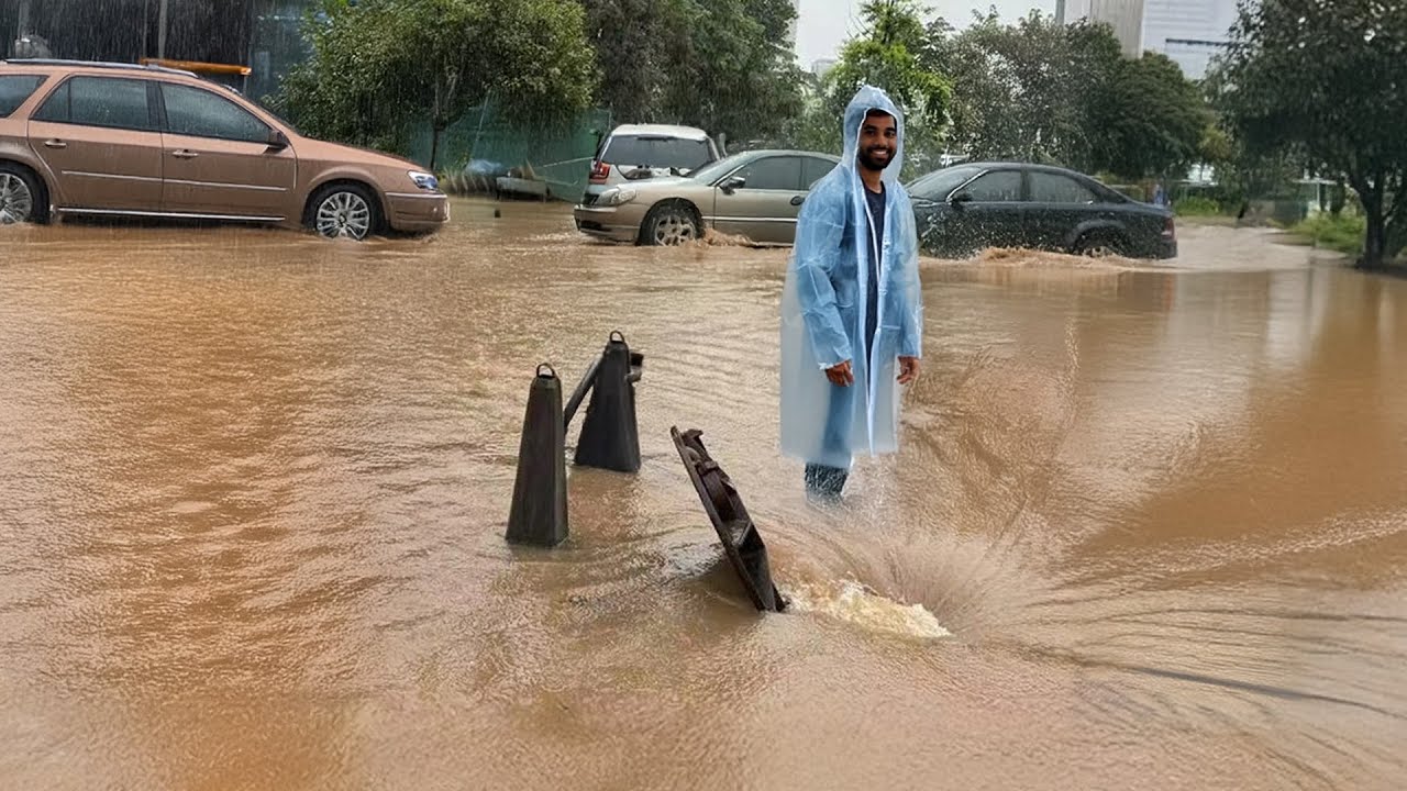 Storm Drain Rescue Unclogging and Draining a Flooded Street - YouTube