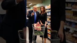 Trump & Melania Grocery Shopping Chaos! #trump #melaniatrump #viral #shorts #trending #funny