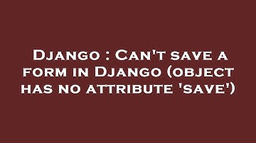Django : Can