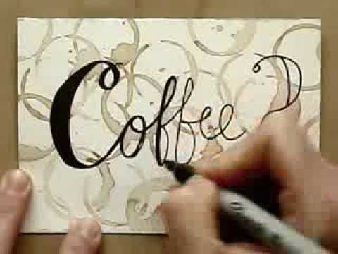 DIY postcard: Painting a Coffee Pattern
