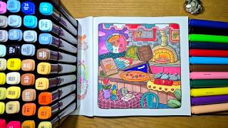 Coloring Italian Pizzeria. | Famous Cozy Corner.