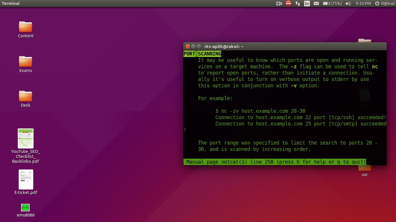 Netcat/nc open ports scanning - YouTube