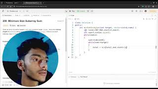 209. Minimum Size Subarray Sum | Leetcode medium difficulty #programming #problemsolving #coding