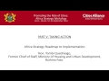 Cities Alliance: Africa Strategy Workshop - Africa Strategy Roadmap: Hon. Yombi Quedraogo