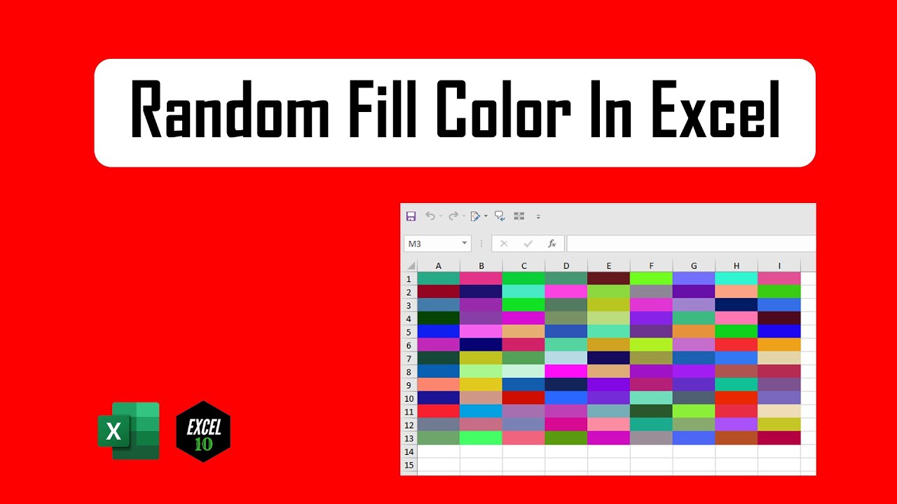 How to Add Random Background Color or Fill Color in Excel - YouTube