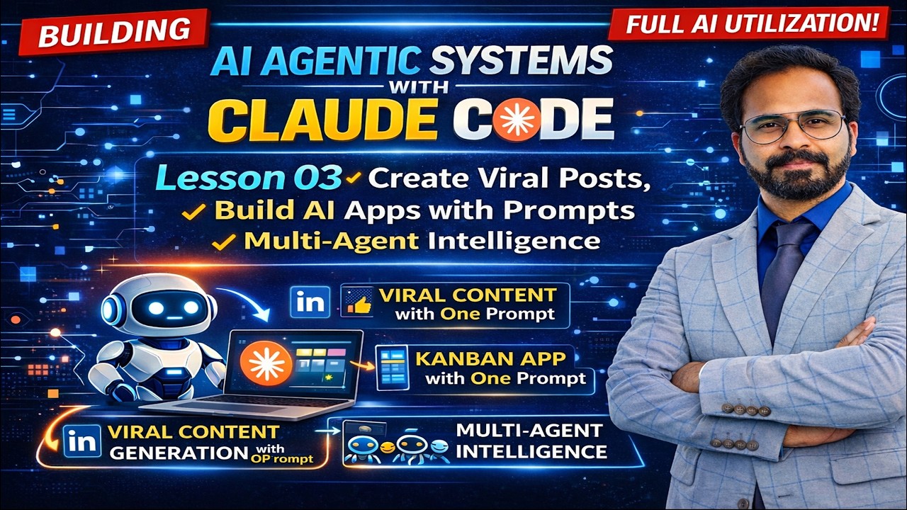 Claude Code Tutorial - Lesson 03 | Agentic AI & Multi-Agent Workflows ...