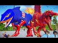 The Big Battle!!! The Flash vs. Captain America and Other Superhero Dinosaurs Showdown!