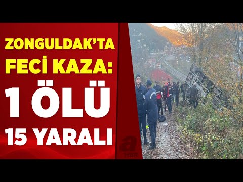 Zonguldak'ta öğrenci servisi şarampole devrildi: 1ölü, 15 yaralı | A Haber