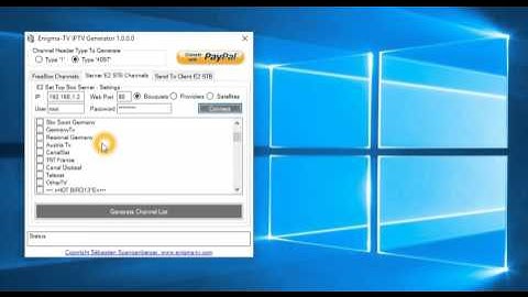Enigma-TV IPTV Generator : Watch channels from an Enigma2 STB on another Enigma2 STB ! (IPTV)