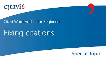 Citavi 6 Word Add-In: Fixing citations (2.7)