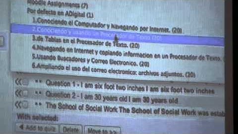 Moodle - Quizzes -  Part 1