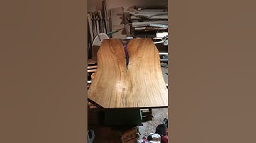 One slab table with epoxy filling