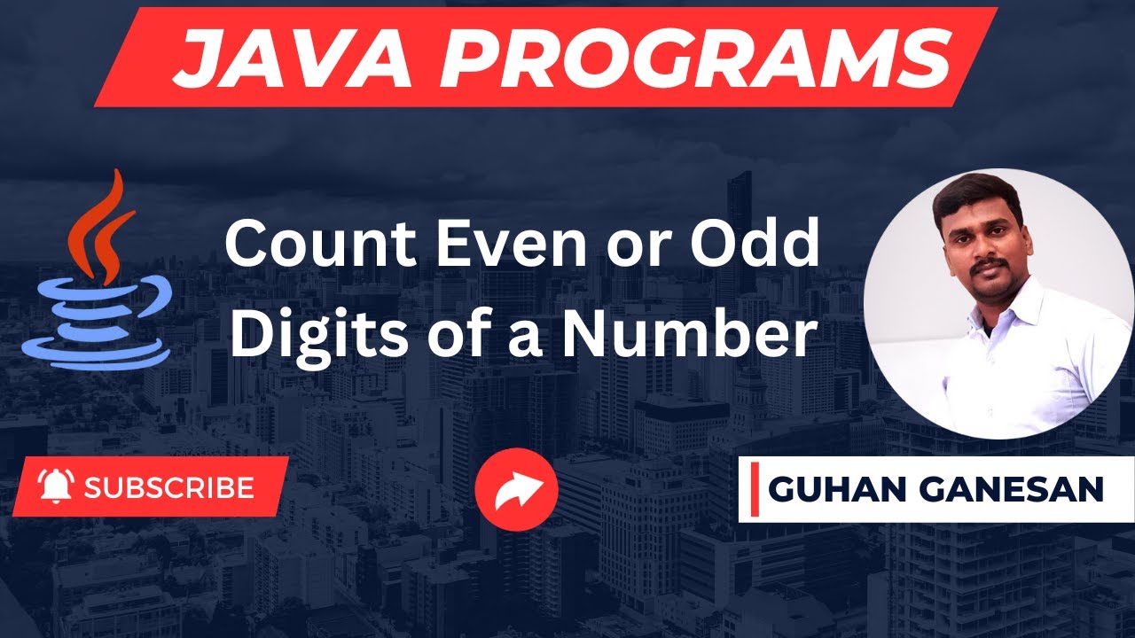 💥Count Even or Odd Digits of a Number ☕ Java Interview Programs👨🎓 ...