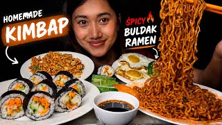 HOMEMADE Kimbap🔥, SPICY BULDAK RAMEN🔥🔥|| PIRO WAIWAI😋😋 screenshot 5