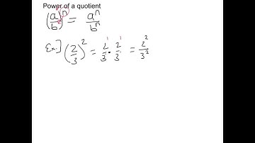 Properties of exponents   power of a quotient - Algebra II