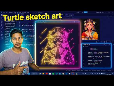 Python Se Banaya Amazing Sketch! 🎨 | VS Code Turtle Graphics Project | Techiris