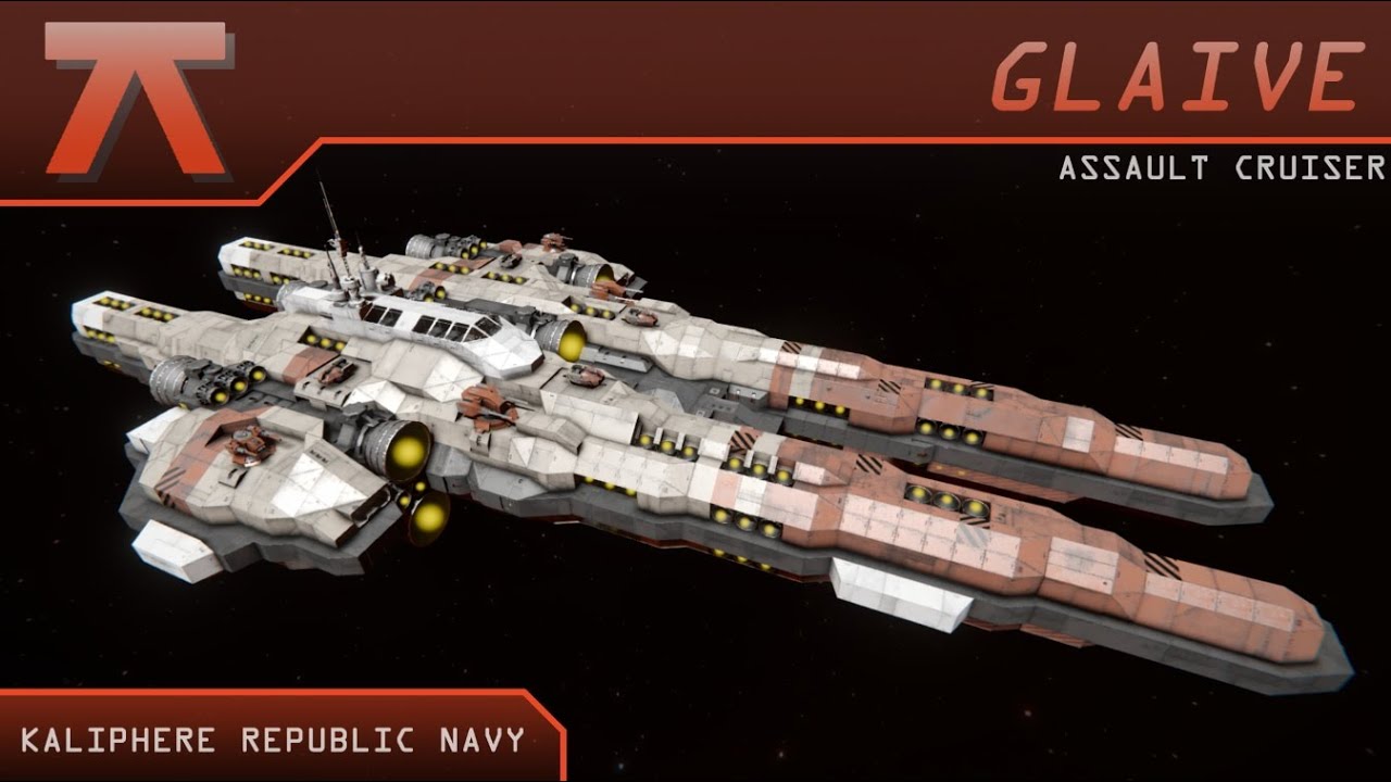 KRNS Glaive class Assault Cruiser - Space Engineers Ship Review - YouTube