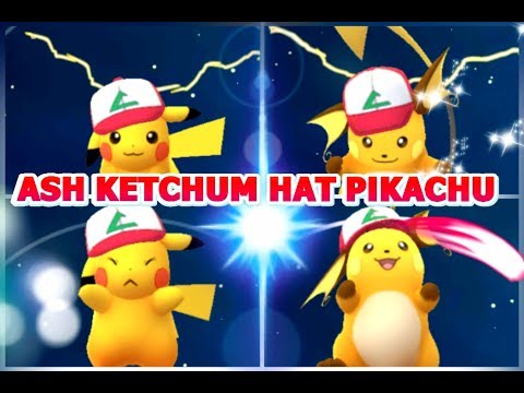Pokemon Go Evolving Ash Ketchum Hat Pikachu To Raichu Pokemon Go Anniversary