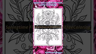 Springtime Flowers Coloring Pages Coloring Book For Adults