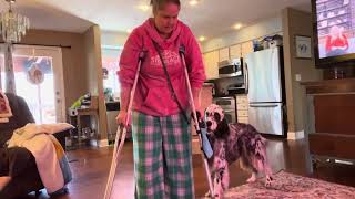 Walking with me on crutches day 2
