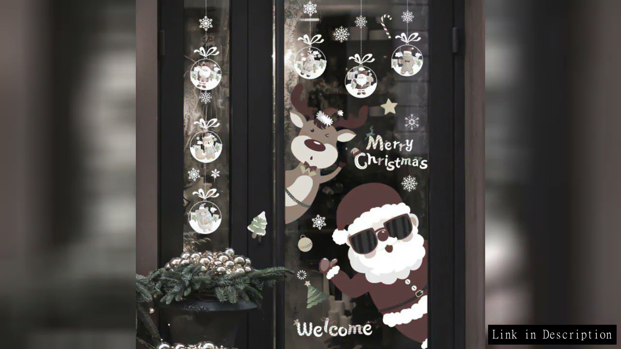 Christmas Tree Snowman Wall Stickers Christmas Glass Window Living Room Home Decoration Wallpaper Ar