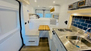 ULTRA CRISP MODERN // Custom Stealth Camper Van Conversion Build Tour VAN LIFE