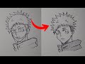 HOW TO DRAW ITADORI || step by step Easy 