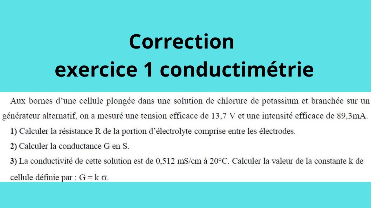 exercice 1 conductimétrie
