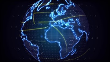 Digital Earth Glowing Lines Motion Graphics