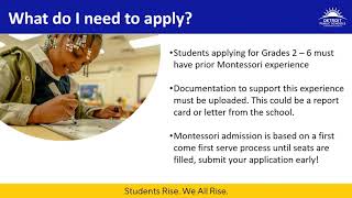 How To Apply - DPSCD Montessori Schools